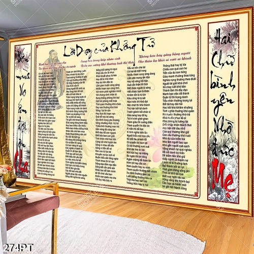 Tranh treo tường lời dạy của KHỔNG TỬ