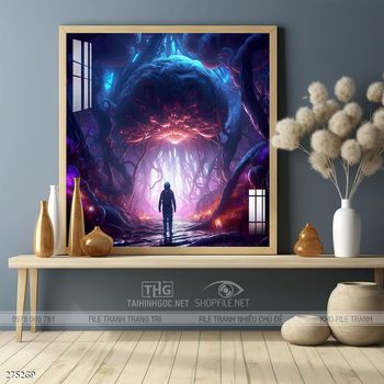 Tranh phi hành gia decor tường nhà