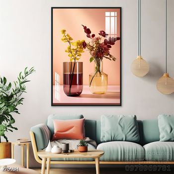 Mẫu tranh bình hoa nghệ thuật decor trang trí tường