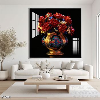 Mẫu tranh bình hoa đẹp hiện đại trang trí tường nhà