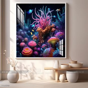 Tranh cá heo decor trang trí tường nhà