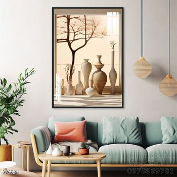 Mẫu tranh bình hoa trang trí tường đẹp tinh tế