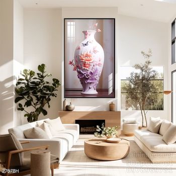 File tranh bình hoa đẹp decor tường nhà trang trí