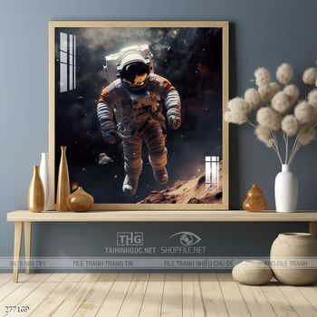 Tranh nghệ thuật phi hành gia treo trang trí tường