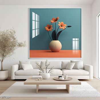 Mẫu tranh bình hoa mới nhất trang trí phòng khách, phòng ăn