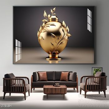 Tranh bình hoa độc đáo trang trí phòng khách