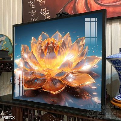 Mẫu tranh decor tường cá chép hoa sen