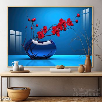 Tranh bình hoa hiện đại treo tường sang trọng ý nghĩa