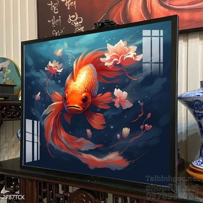 File tranh cá chép hoa sen mẫu mới nhất