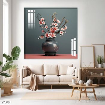 Mẫu tranh bình hoa nghệ thuật decor tường