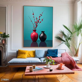 Tranh bình hoa độc đáo trang trí phòng khách