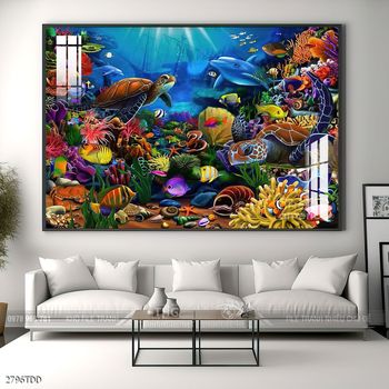 Tranh cá heo dưới lòng đại dương tuyệt đẹp