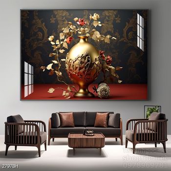 Mẫu tranh bình hoa đẹp hiện đại trang trí tường nhà