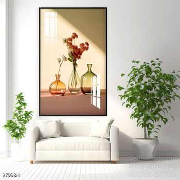 Mẫu tranh bình hoa trang trí tường đẹp tinh tế