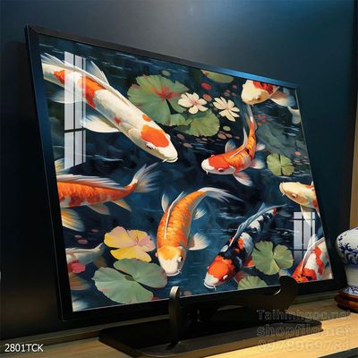 Tranh cá chép hoa sen treo tường mang nhiều ý nghĩa