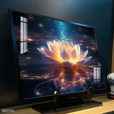 Tranh trang trí phòng khách cá chép hoa sen