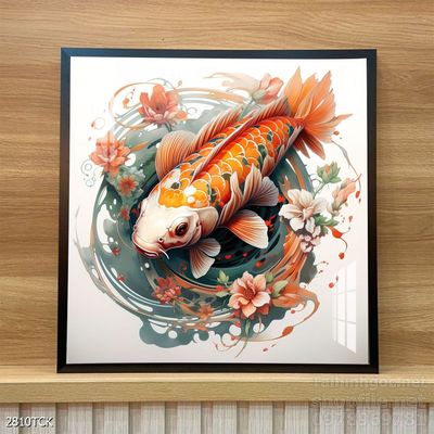 Tranh cá chép hoa sen treo tường mang nhiều ý nghĩa