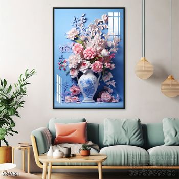 Mẫu tranh bình hoa mới nhất trang trí phòng khách, phòng ăn