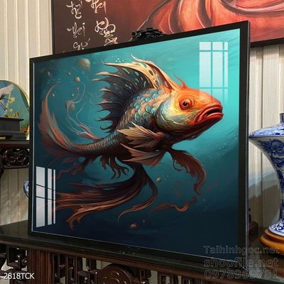 Tranh cá chép hoa sen cực đẹp