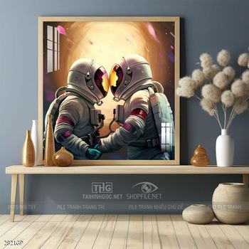 Tranh nghệ thuật phi hành gia treo tường