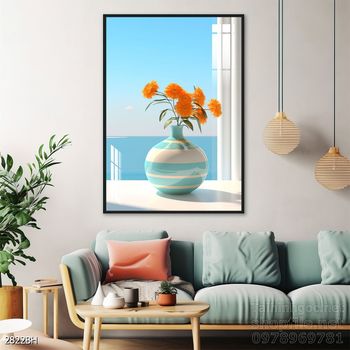 Tranh bình hoa đẹp decor trang trí tường