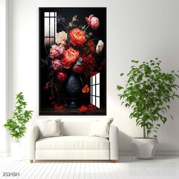 Tranh bình hoa hiện đại treo tường sang trọng ý nghĩa