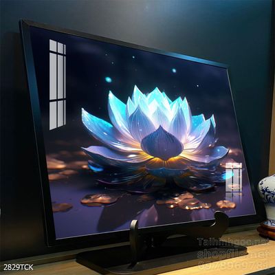 Mẫu tranh decor tường cá chép hoa sen