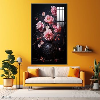 Mẫu tranh bình hoa nghệ thuật decor trang trí tường