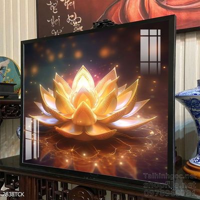 Mẫu tranh decor tường cá chép hoa sen