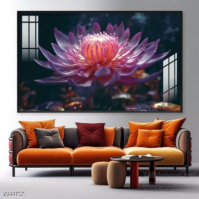 Tranh cá chép hoa sen nghệ thuật hiện đại