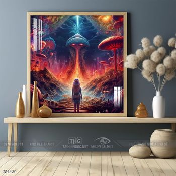 Tranh 3D phi hành gia vũ trụ