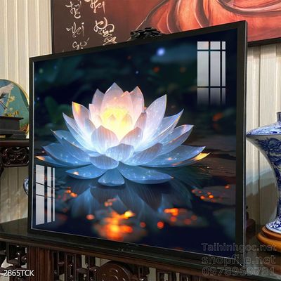 Tranh trang trí phòng khách cá chép hoa sen