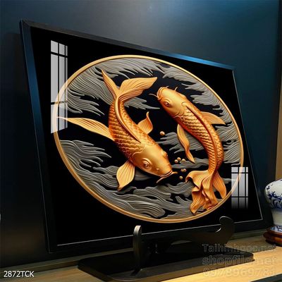 Tranh cá chép hoa sen treo tường mang nhiều ý nghĩa