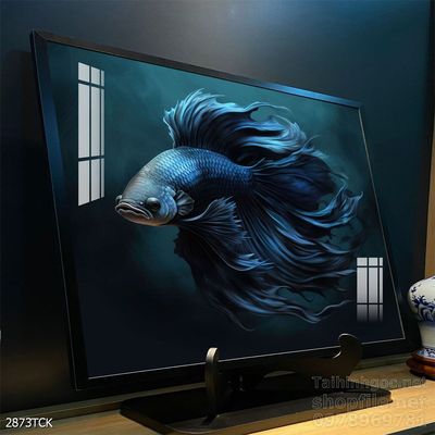 Mẫu tranh decor tường cá chép hoa sen