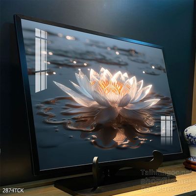 Tranh trang trí phòng khách cá chép hoa sen