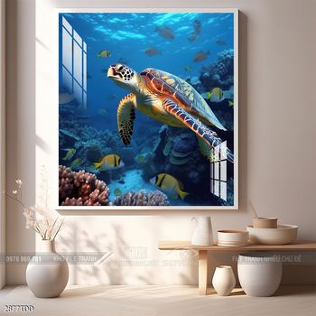 Tranh cá heo đẹp độc đáo