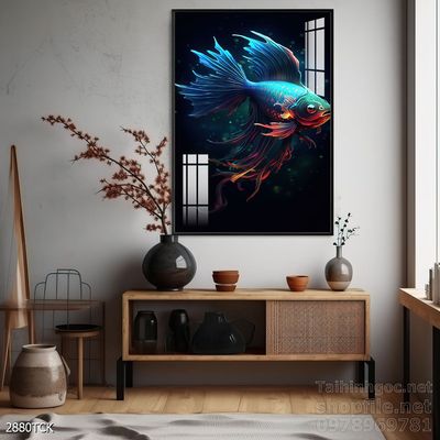 Tranh cá chép hoa sen cực đẹp