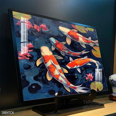 File tranh cá chép hoa sen mẫu mới nhất