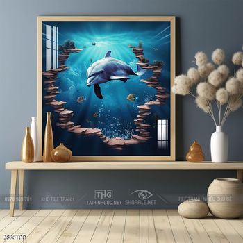 Tranh cá heo dưới lòng đại dương tuyệt đẹp