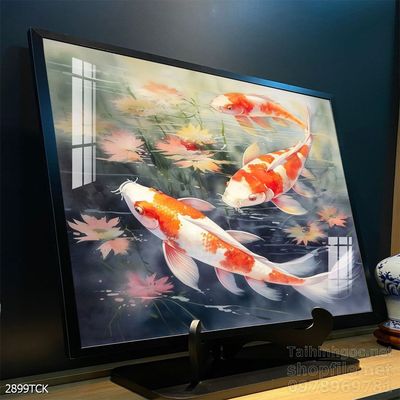 Tranh cá chép hoa sen treo tường mang nhiều ý nghĩa