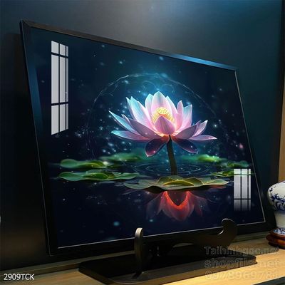 Tranh trang trí phòng khách cá chép hoa sen