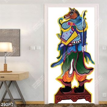 Tranh trang trí tường đầu trâu mặt ngựa in kính