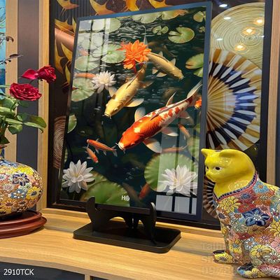 File tranh cá chép hoa sen mẫu mới nhất