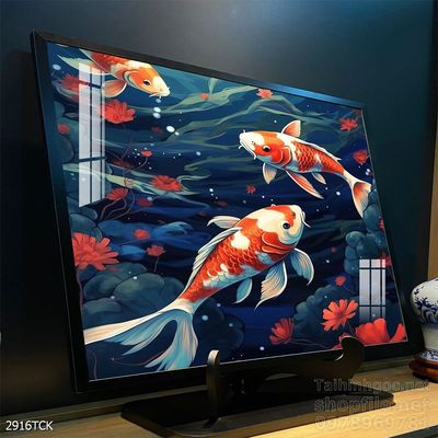 Tranh cá chép hoa sen treo tường mang nhiều ý nghĩa