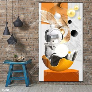 Tranh nghệ thuật phi hành gia trang trí tường nhà