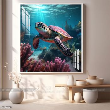 Tranh treo tường cá heo đại dương