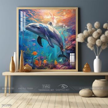 Tranh treo tường cá heo dễ thương