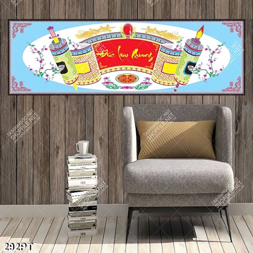 Tranh thờ gắn tường Đức Quang Lưu in kính