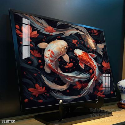 Tranh cá chép hoa sen