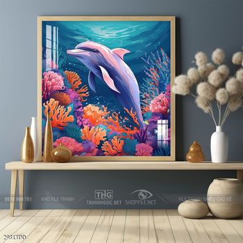 Tranh treo tường cá heo dễ thương